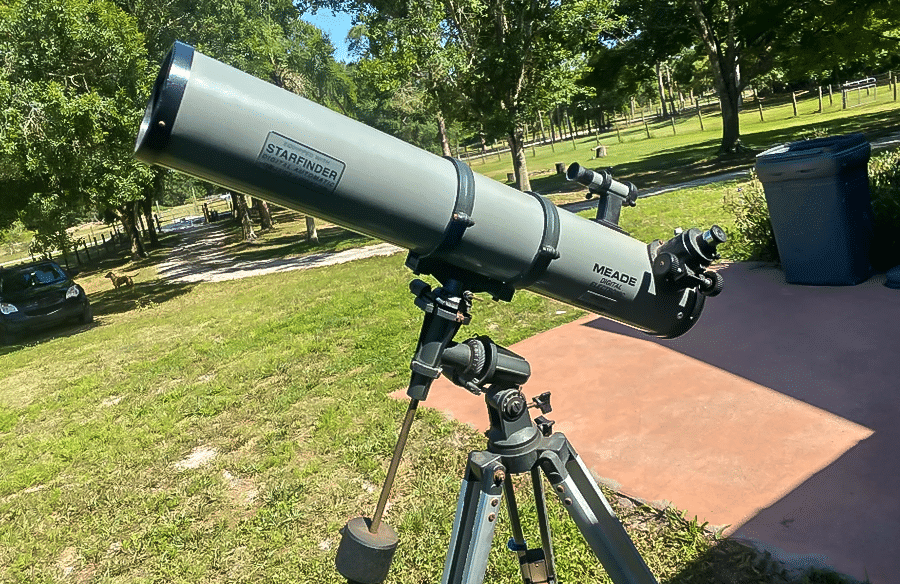 Image of a Meade telescope on grass