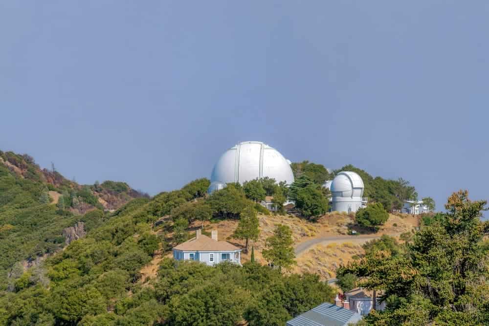 Lick Observatory on treed hilltop