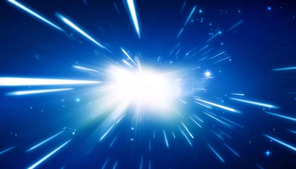 Light explosion in space
